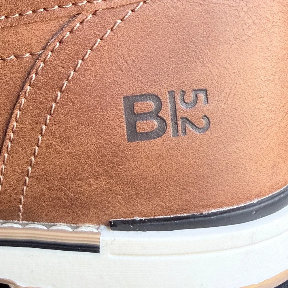 B-52 by Bullboxer Mens Cognac Brown Moc Toe Lace Up Side Zip Boots Size 11 NEW‎